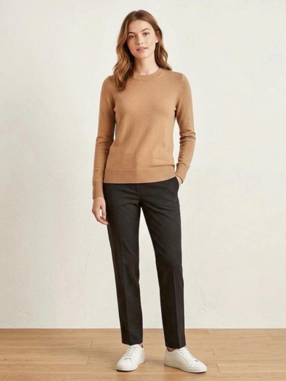 NWT Banana Republic Tan Ribbed Trim Crewneck Sweater in Brown - Size XS